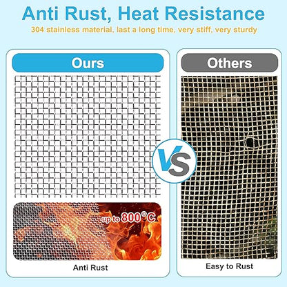 8 Pcs 13x9 (33cmx23cm) 5 Mesh 304 Stainless Steel Wire Mesh Sheet, Rustproof Metal Mesh Sheet Screen for DIY Crafts, Vent Covers, Garden Fencing, Window Protection & Industrial Filters