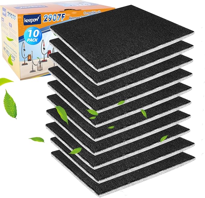 KEEPOW 10 Pack CF-1 Hepa Filter Replacement Compatible with Kenmore Sears Progressive CF-1, Progressive & Whispertone, Panasonic Models, Including 86883, 86880, 20-86883, 2086883, 8175084