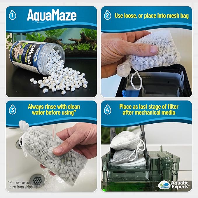 Aquatic Experts AquaMaze Aquarium Bio Media – 500 mL for Freshwater & Saltwater Tanks, Compatible with Canister, Sump & HOB Filters
