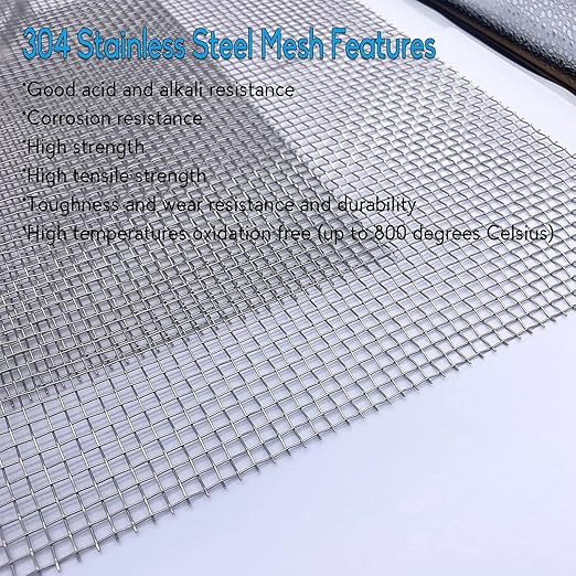 2PACK 304 Pretty Sturdy 12” X 24”(310mm X 610mm), 5 Mesh Wire Mesh Screen, Stainless Screen, Mesh Screen Never Rust, Hard and Heat Resisting Wire Mesh Used for Many Projects by Valchoose