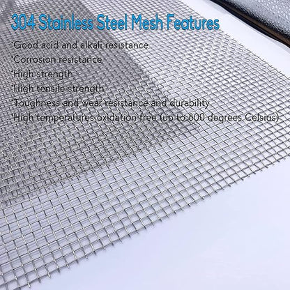 2PACK 304 Pretty Sturdy 12” X 24”(310mm X 610mm), 5 Mesh Wire Mesh Screen, Stainless Screen, Mesh Screen Never Rust, Hard and Heat Resisting Wire Mesh Used for Many Projects by Valchoose