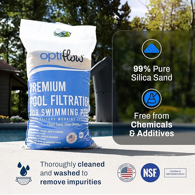 3-Pack Pool Filter Sand, Premium Filtration with Pure Silica Formula, 50 Lbs - Swimming Pool System Accessories and Supplies for Cleaning and Maintenance