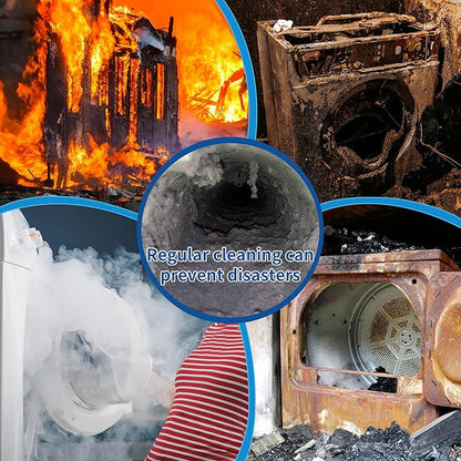 21 Feet Dryer Vent Cleaning Brush Kit, Multi-Scene Durability Chimney Brush with Flexible Nylon Rod, Multi-Purpose lint Cleaning Brush for Drill,Chimneys, fireplaces, Ventilation ducts