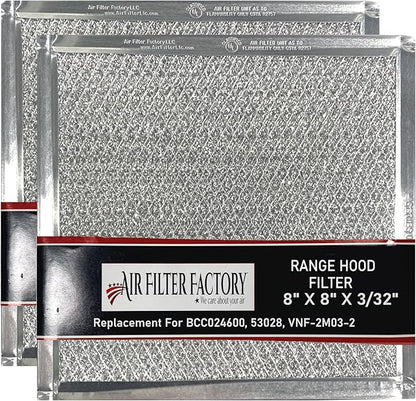 Air Filter Factory Stove Hood Vent 8X8 Inch RV Range Hood Vent Filter Replacement For BCC024600, 53028, VNF-2M03-2 Ventline Exhaust Fan 12-Layer Grease Filter 2-Pack