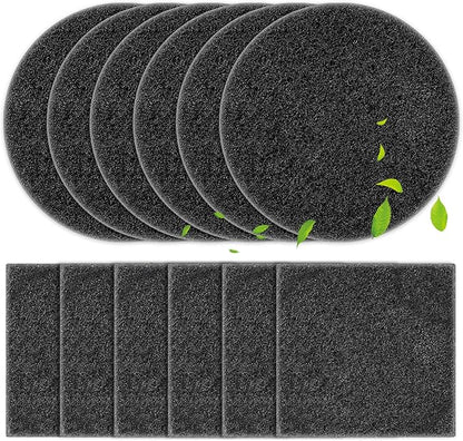 KEEPOW 12 Pack Compost Bin Filter for Kitchen Compost Bin Pail, Charcoal Filters for Compost Bucket, Activated Carbon Filter for Compost Pail Counter Refill (6 Round + 6 Square)