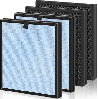 AP303 AP304 Replacement Filters, Compatible with DAYETTE ＆ FRESHDEW Air Purifier AP303/AP304, H14 HEPA Filter with Activated Carbon, 4 Pack (Wildfire Filter)