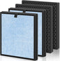 AP303 AP304 Replacement Filters, Compatible with DAYETTE ＆ FRESHDEW Air Purifier AP303/AP304, H14 HEPA Filter with Activated Carbon, 4 Pack (Wildfire Filter)