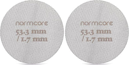 Normcore 53.3mm Puck Screen - Lower Shower Screen - Metal Contact Screen for Espresso 54mm Portafilter Filter Basket - 1.7mm Thickness 150μm - 316 Stainless Steel (Pack of 2)