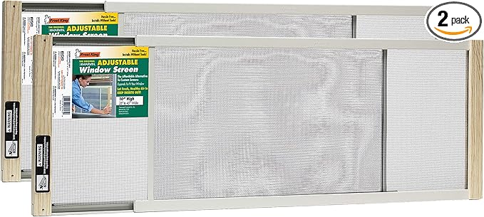 Frost King 2AWS1045 WB Marvin Adjustable Window Screen, 10in High x Fits 25-45in Wide (2-Pack)
