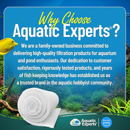 Aquarium Filter Floss for Fish Tank Filters - FilterFirst Aquarium Filter Pad - Media Roll for Crystal Clear Water, Aquatic Experts, 3/4" - 1" Thick (12 Inch Wide, Value Pack)