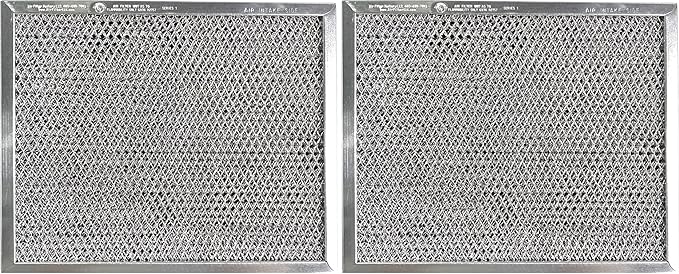 Air Filter Factory Replacement For 41F, 97007696, 97005687 Broan Nutone Range Hood Grease Mesh Charcoal Carbon Combo - Filter Size 8.75 x 10.5 x .44 Inches (Pack of 2)