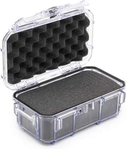 Evergreen 57 Waterproof Dry Box Protective Case with Pick & Pluck Foam - Travel Safe/Mil Spec/USA Made - for Cameras, Phones, Hiking, Boating, Water Sports, Action Cams (Clear)