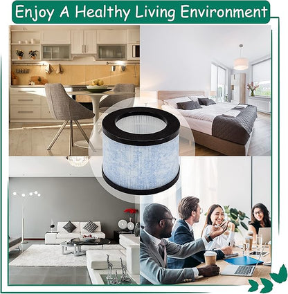 MK01/DH-JH01 True HEPA Replacement Filter, Compatible with AROEVE MK01 & MK06 and Kloudi Air Purifier DH-JH01, Intelabe EPI080/EP1080, and Elechomes EPI081/EP1081 Air Purifier, 2Pack