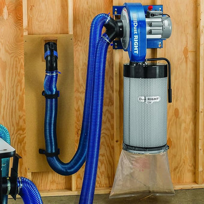 Rockler 1250 CFM Dust Collector Filter Canister - 1 Micron, 14-Gallon Dust Bag & Mounting Bracket - Durable Steel Frame