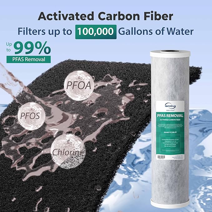 iSpring F3WGB32BPF 3-Stage Replacement Filter Pack for WGB32B-PF Whole House Water Filter System, Removes up to 99% PFAS, PFOA/PFOS, Chlorine, Sediment, Taste, and Odor