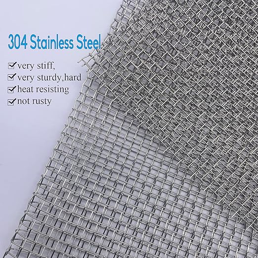 2PACK 304 Pretty Sturdy 12” X 24”(310mm X 610mm), 5 Mesh Wire Mesh Screen, Stainless Screen, Mesh Screen Never Rust, Hard and Heat Resisting Wire Mesh Used for Many Projects by Valchoose