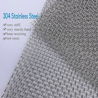 2PACK 304 Pretty Sturdy 12” X 24”(310mm X 610mm), 5 Mesh Wire Mesh Screen, Stainless Screen, Mesh Screen Never Rust, Hard and Heat Resisting Wire Mesh Used for Many Projects by Valchoose