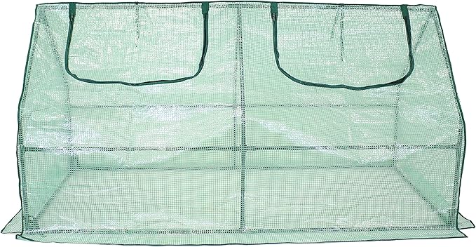 Sunnydaze Outdoor Portable Mini Cloche Greenhouse with 2 Zipper Doors - Green