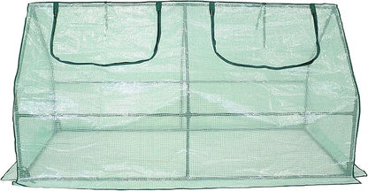 Sunnydaze Outdoor Portable Mini Cloche Greenhouse with 2 Zipper Doors - Green