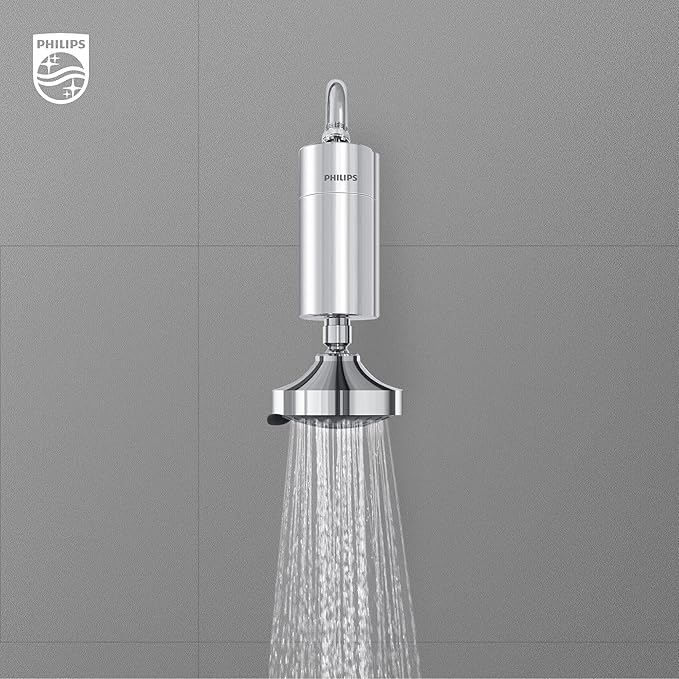 Philips Shower Filter Cartridge AWP175/37, for Philips Shower Filter AWP1775 Series, NSF Certified KDF Material Double Mesh Filtration, Reducing Chlorine/Impurities/Rust Sediments