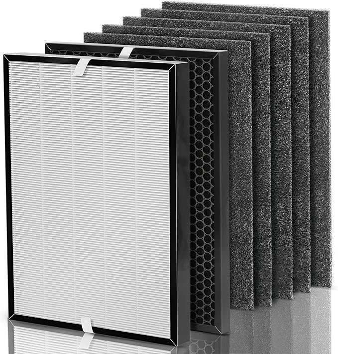 Air220 Air320 Filter Compatible with Bissell Air 220 Filters Replacements for Air220 2609A & Air320 2768A, Compare to Part# 2677 2678 2804, 1 True HEPA w/Pre-filter+1 Activate Carbon+4 Pre-filters