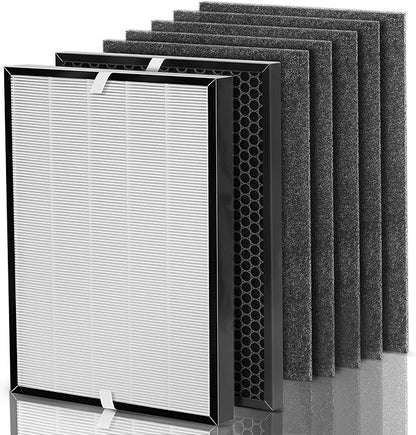 Air220 Air320 Filter Compatible with Bissell Air 220 Filters Replacements for Air220 2609A & Air320 2768A, Compare to Part# 2677 2678 2804, 1 True HEPA w/Pre-filter+1 Activate Carbon+4 Pre-filters
