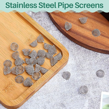 Funrous Stainless Steel Screens 3/4 Inch Conical Design Bowl Screen Filters Metal Filters Screens Filters, Adjustable Size(40 Pcs)