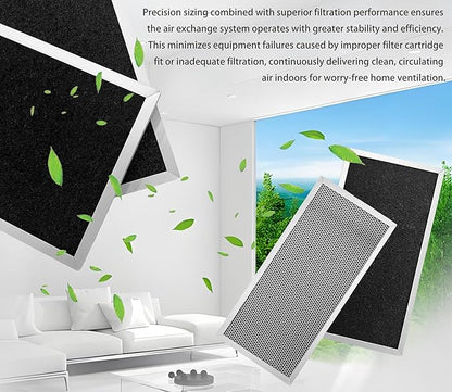 2-Pcs SV02300 Air Exchanger Filter 15-3/8 x 7-1/8 x 5/8 Inches Efficiency Premium Quality Air Filters for Improved Indoor Air Quality Home Ventilation System Replacement Filter