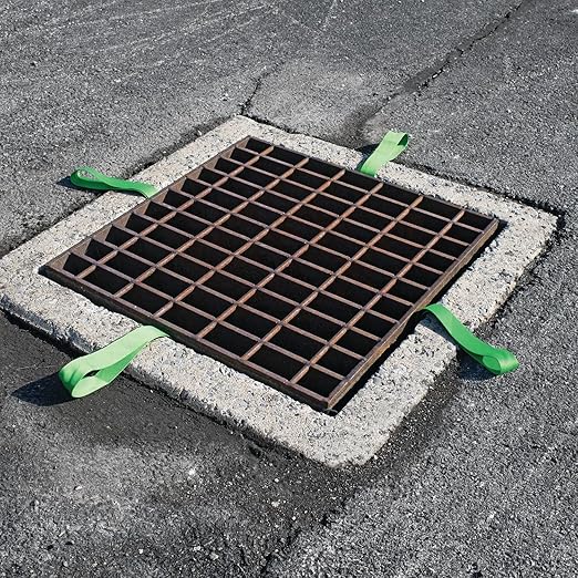 PIG Adjustable Frame Storm Drain Filter | Traffic Safe Sediment Filter | Inside The Drain Filter | for Storm Drains 20" - 32" W to 20" - 32" L | Rectangle |8” Diameter | PMB30625