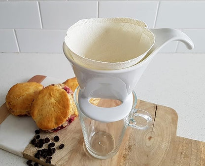 Cloth Reusable Cone Coffee Filter (Size #2) - Made in Canada of Hemp and Organic Cotton - Zero Waste, Eco-Friendly, Natural Filter for Drip Coffee Makers