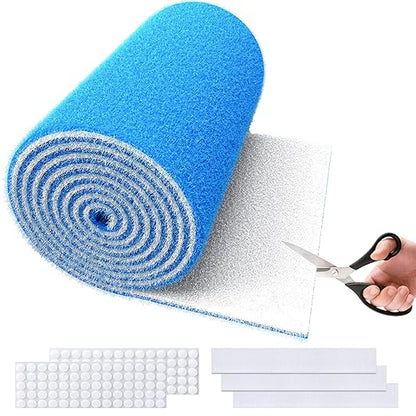 MERV 8 Air Vent Filters, 12" x 90"Cut to Fit Air Filter Material (50+ Filters),Electrostatic Triple Vent Filter for Floor, Ceiling, HVAC & RV Vents, Includes 48 Adhesive Hook Tape