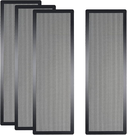 [4 Pack] 360x120mm PC Case Dust Mesh Filter, Magnetic Frame Computer Fan Dust Mesh PC Cooler Filter Dustproof PVC Cover Grills - Black