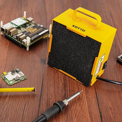 KOTTO Solder Smoke Absorber Remover Fume Extractor Smoke Prevention Absorber DIY Working Fan for Soldering Station (Yellow)