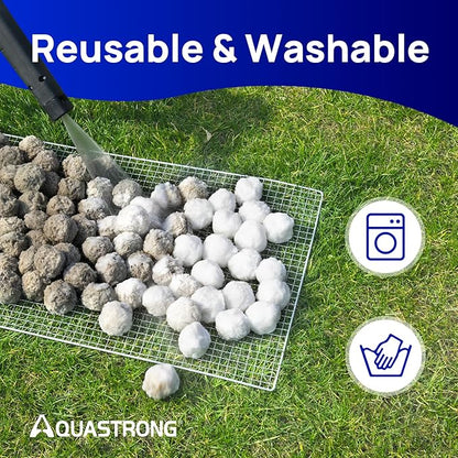 AQUASTRONG Pool Filter Balls for Sand Filters, 5.5 lbs Reusable Pool Sand Filter Balls (Replaces 200 lbs of Sand), Efficient Water Filtration Pool Filter Balls for Swimming Pools, Filter Pumps