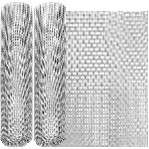 SATINIOR 2 Packs 11.8 x 39.3 Inch 304 Stainless Steel Woven Wire Mesh Fine Screen for Vent, Garden, Cage, Window Screen, Filter, Filtration Cloth, Vent Mesh(20 Mesh)