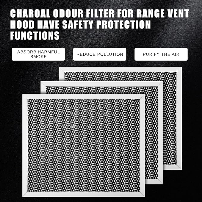 Baquler Range Hood Filter Compatible with Broan Nutone 97007696 Range Hood Replacement Filter Stove Vent Aluminum Mesh Charcoal for Kitchen Air(8 Pcs)