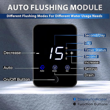 iSpring WSP50SL-ARJ-BP, NSF Certified, Whole House Spin Down Sediment Water Filter, 4 Modes Bypass, Includes Siliphos Helps Prevent Scale, Clear Housing, Jumbo Size, Touch-Screen Auto Flushing