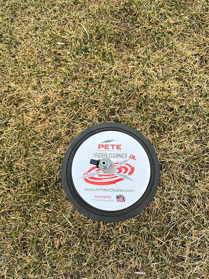 Air Filter Cleaner JUNIOR by Pete Industries, 360º rotating nozzle, Cleans 3.5"-8" ID, Made in USA- Compact Equipment Filter Cleaning Tool for Landscaping, Skid Steers, Mini Excavators, Mini Loaders +