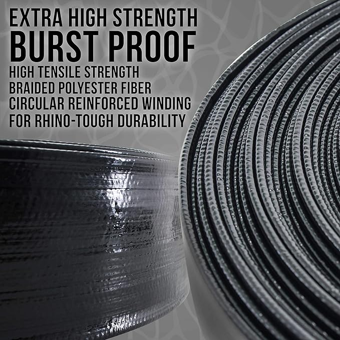U.S. Pool Supply Pool Backwash Hose 1 1/2 Inch Diameter x 100 Feet - Discharge Hose for Pump, Sand Filter & Sump Pump Hoses - Burst Resistant Lay Flat Drainage Hoses for Inground & Above Ground Pools