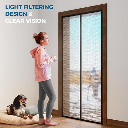 Magnetic Thermal Insulated Door Curtain - Fit Door Size 36x80 Inch Waterproof Bubble Wrap Door Cover Light Filtering Screen Door, Keep Warm in Winter Cool in Summer, Kid & Pet Friendly