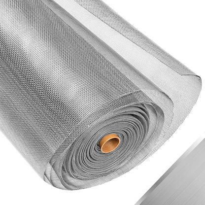 304 Stainless Steel Mesh Window Screen Roll,35IN x 16FT Silver Metal Window Screen Replacement,Window Screen Mesh for Window,Door,Patio,Pet,Vent,Filter,Porch,Cage and DIY Project (22 Mesh)