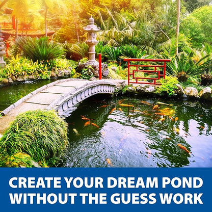 The Pond Guy AllClear Ecosystem Kit – Complete DIY Fishpond with Liner, Pump, UV Filter & Waterfall (1,000-2,000 Gallons) 11' x 11'