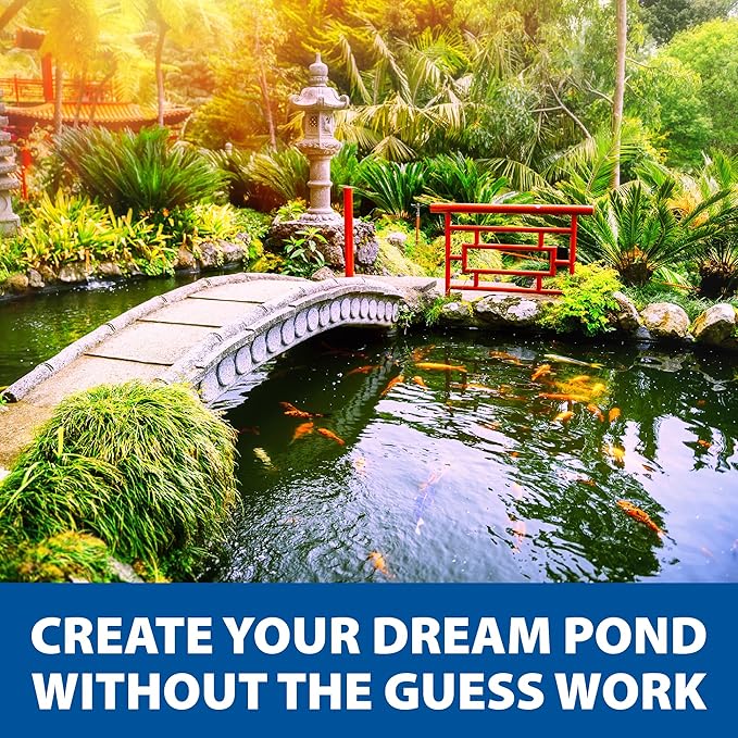 The Pond Guy AllClear Ecosystem Kit – Complete DIY Fishpond with Liner, Pump, UV Filter & Waterfall (1,000-2,000 Gallons) 8' x 11'