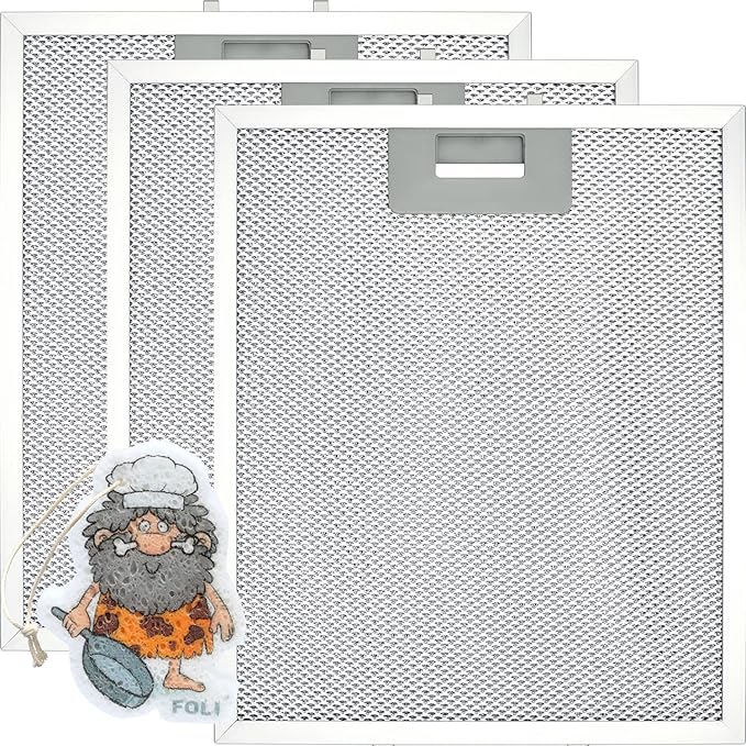 Updated W10169961A Range Hood Filter, Stove Vent Filter, Fits Whirlpool, Ikea, Kitchen Aid, Jenn Air, Aluminum Mesh Range Hood Grease Filters 10.5x12Inch, 3PCS Replacement For W10870878, W10875058