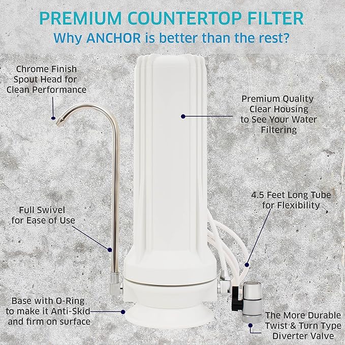 Anchor AF-3110 10-Stage Alkaline, Mineral, Anti-oxidizing Countertop Water Filter (White)