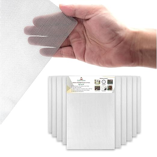 Stainless Steel Wire Mesh 10-Pack 12×8 Inches – Durable, Easy to Cut & Rust-Proof 1mm Hole 20 Mesh Screen – Ideal Metal Mesh for DIY Projects, Gardens, Windows etc.