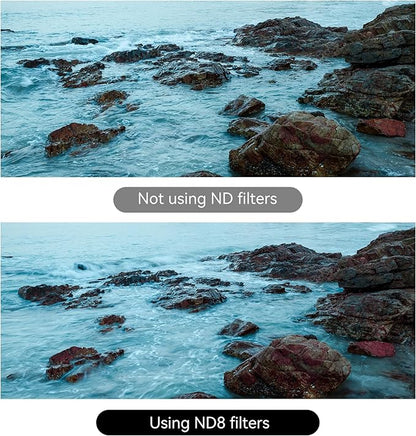 7artisans Nano Magnetic Filter UV Filter ND Light Reduction Filter/CPL Polarization Filter/GND Gradient Filter/Black Mist 1/4 Portrait Photography Filter Suitable for Lens(82mm ND8)
