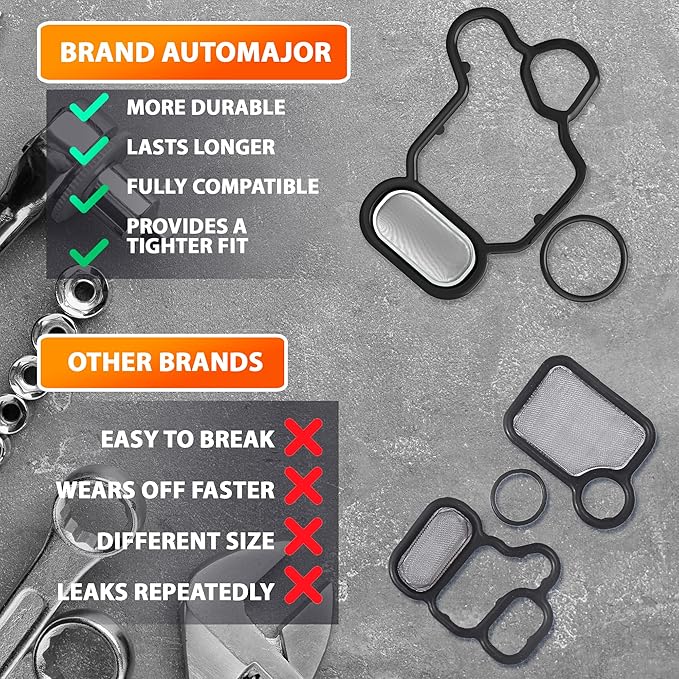 Head Cylinder Solenoid Valve Gasket Kit Replacement for Honda/Acura Accord Civic CR-V ILX TSX 2008-2015 - Honda VTEC Filter Spool Valve 2.4L - Set of 15815-R40-A01 91319-PAA-A01 by AUTOMAJOR