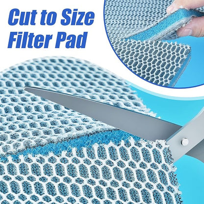 AQUANEAT Aquarium Filter Sponge 8-Layer Filter Media Pad, Cut-to-Size Foam Floss for Fish Tank Sump Pond (16" x 12" x 0.6")