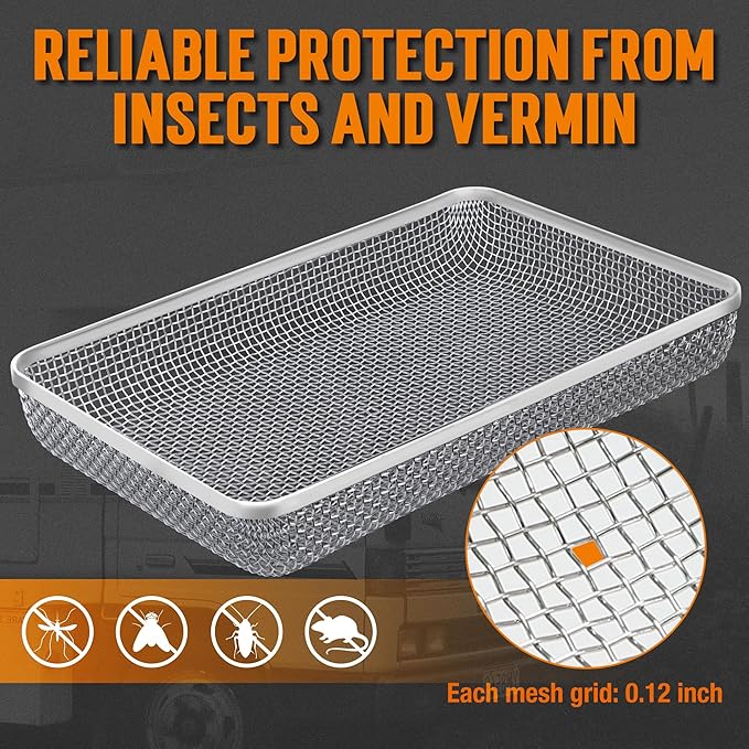 TONDA RV Furnace Vent Screen, Bug Screens Heater Vent Cover for Camper with Installation Tool and Silicone Rubber, 4 Pack